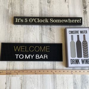 BUNDLE OF BAR ACCESSORIES FOR HOME WINE BAR …